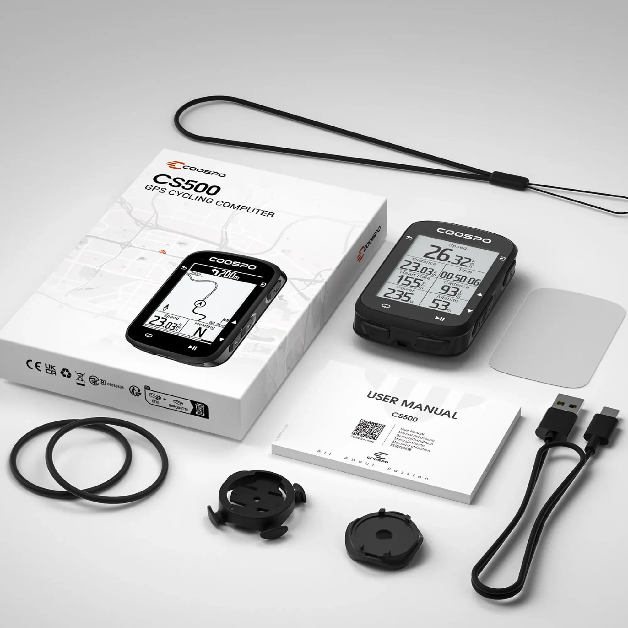 COOSPO Ciclocomputer Gps|Ciclocomputer*Ciclocomputer Gps CS500 -
