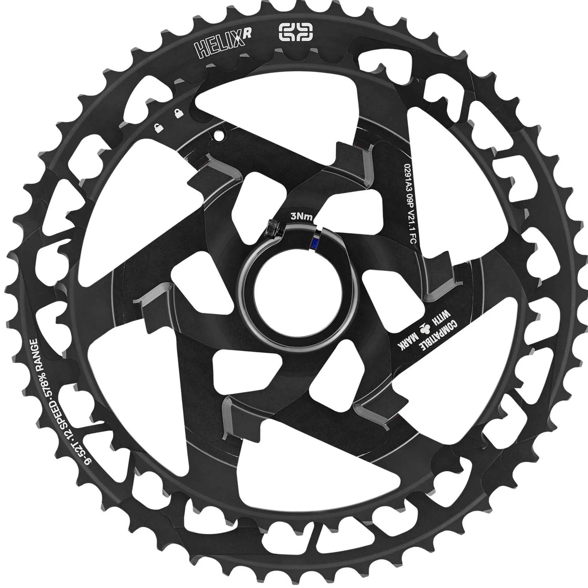 Cluster Ethirteen per cassetta Helix Race 12v 43-52T - Nero