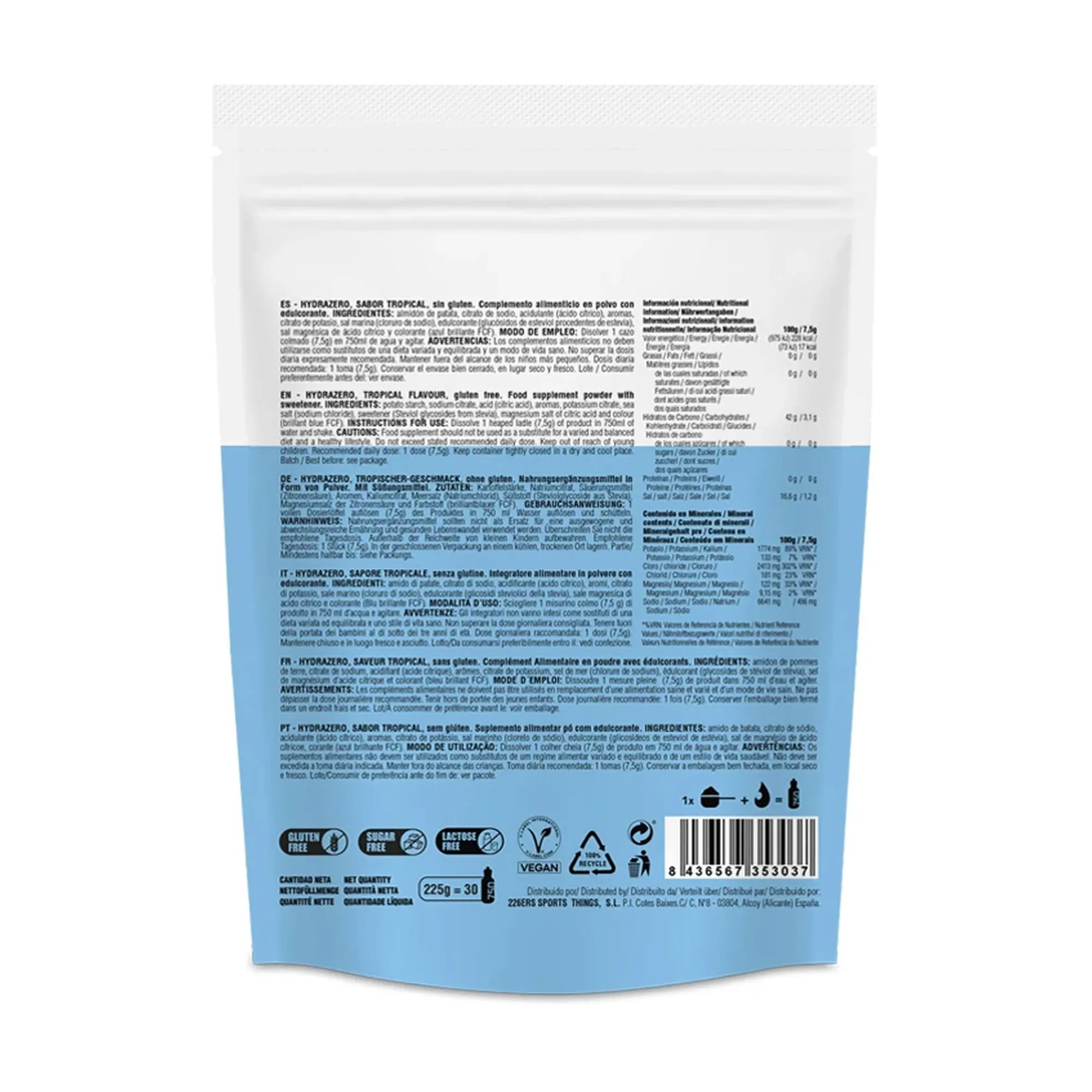 226ERS Bevande Energetiche*HYDRAZERO 225g - Tropical