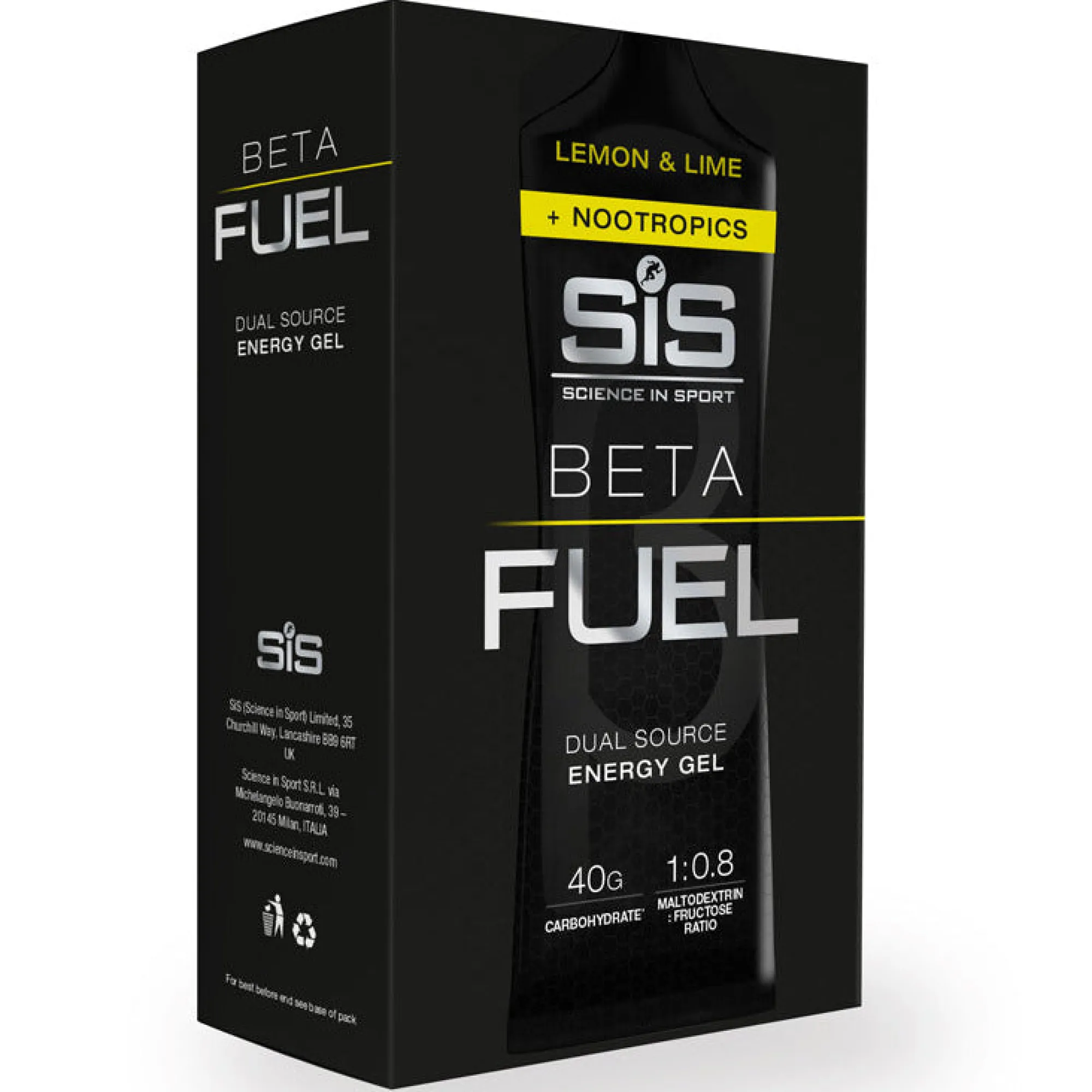 SiS Gel Energetici*Gel Pack Beta Fuel +Noontropics 6x60ml - Lemon Lime