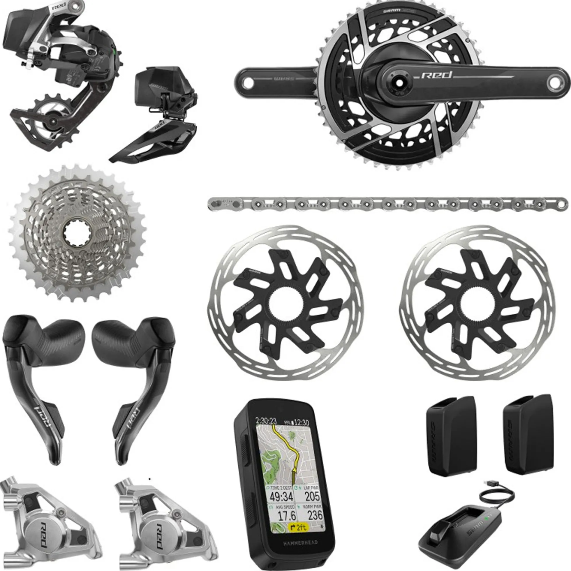 Gruppo SRAM RED AXS E1 Hammerhead 10/33T - 50/37D