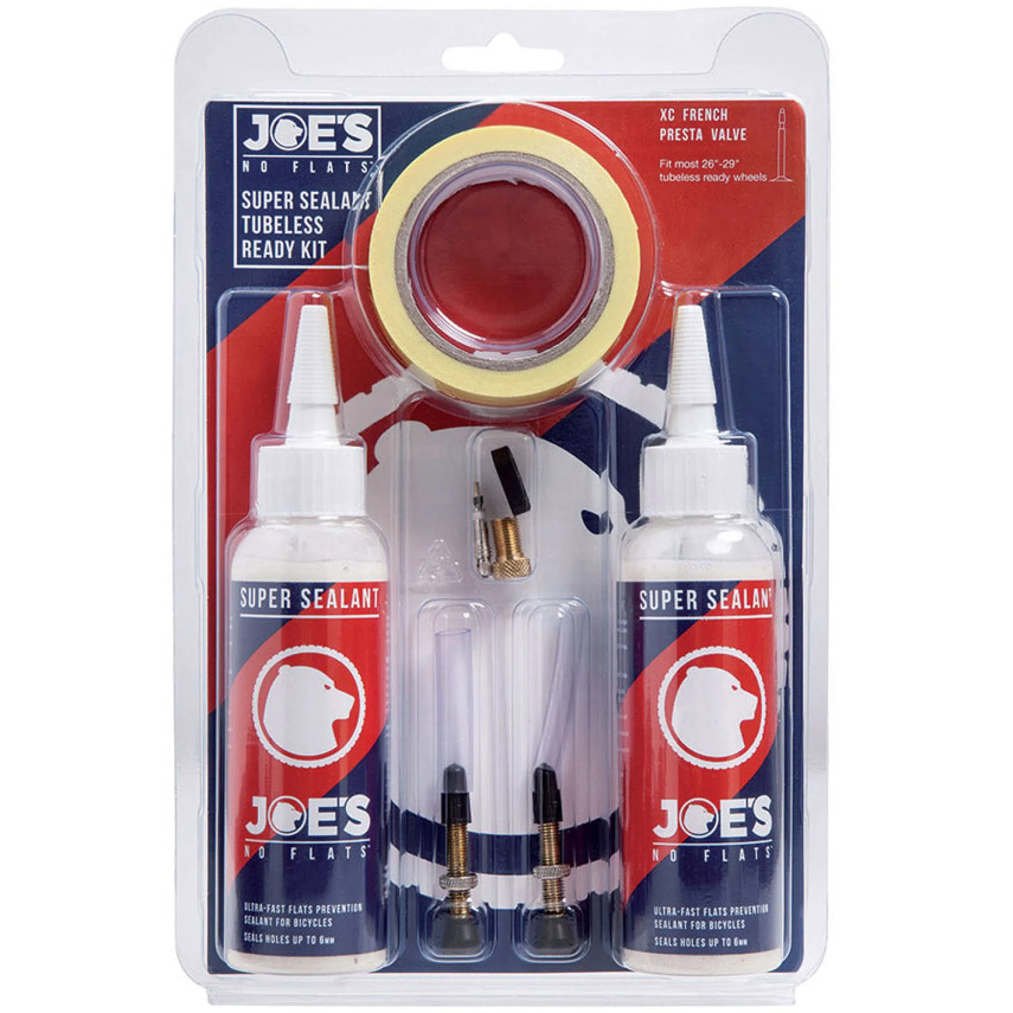 Joes Kit Tubeless E Liquido Sigillante|Manutenzione*Kit di Trasformazione Tubeless Super 21mm Presta 48mm