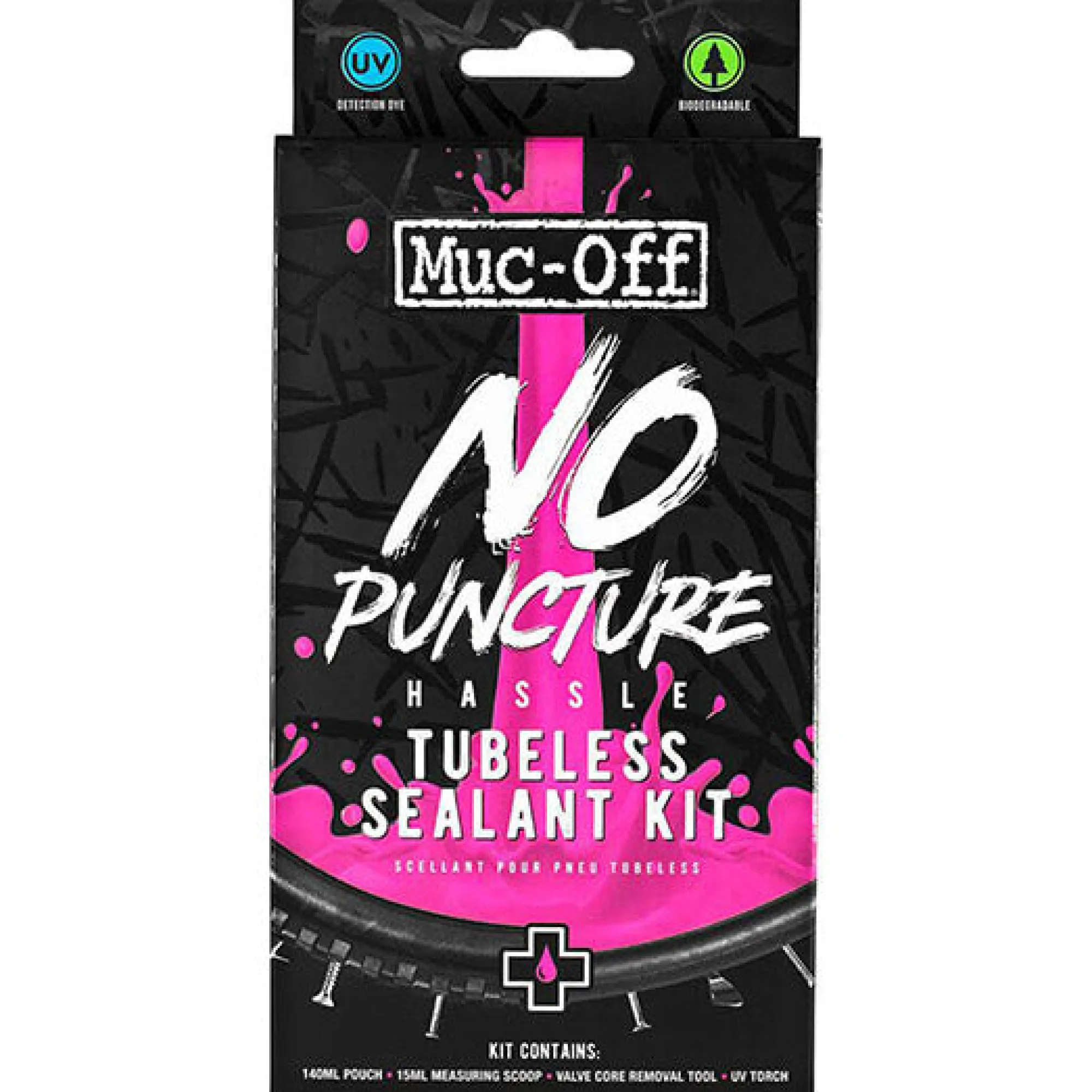 Muc-off Kit Tubeless E Liquido Sigillante|Manutenzione*Liquido Sigillante No Puncture Kit - 140ml