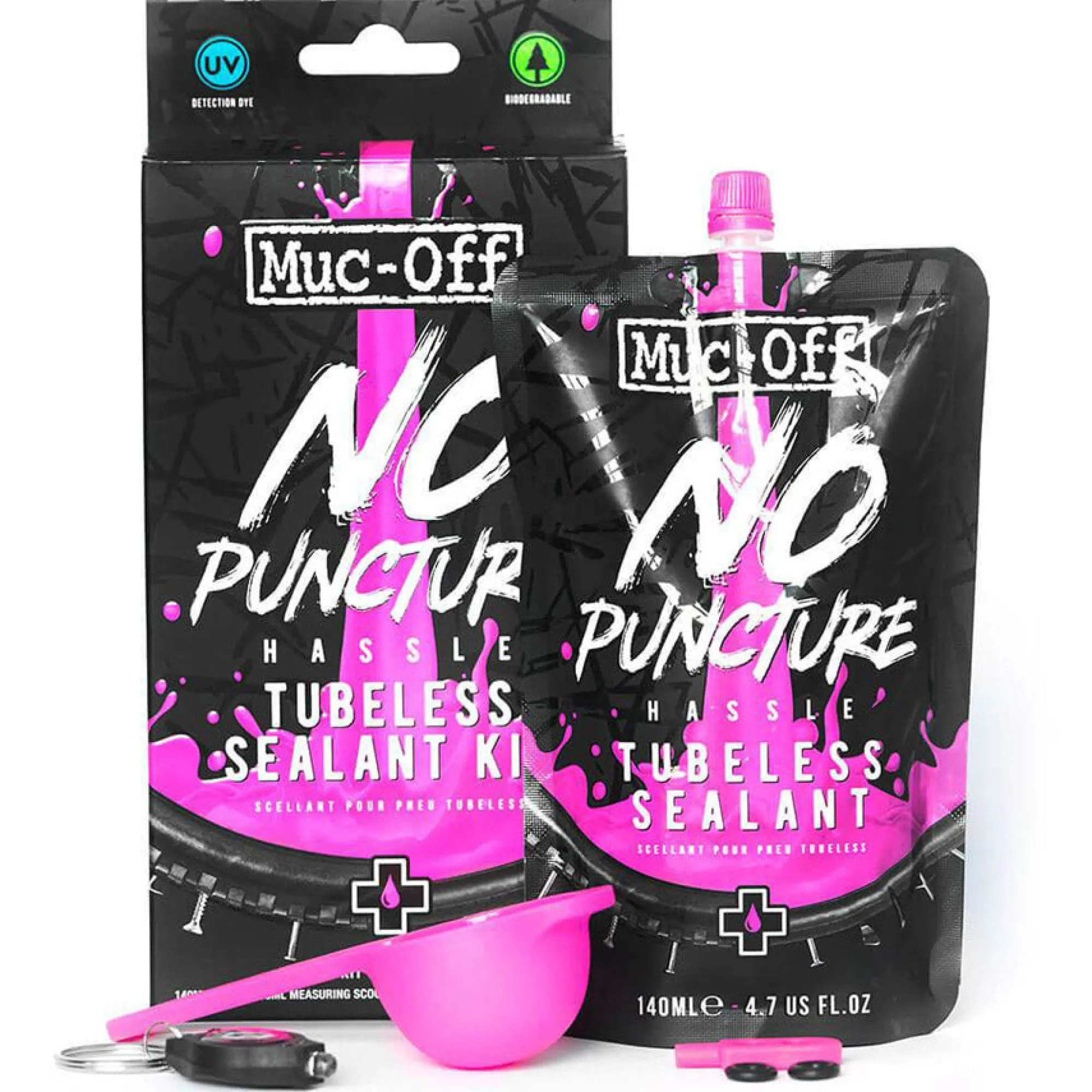 Muc-off Kit Tubeless E Liquido Sigillante|Manutenzione*Liquido Sigillante No Puncture Kit - 140ml