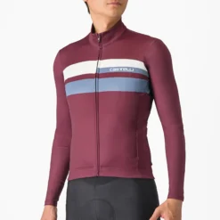 Uomo Castelli Maglie*agia aniche unghe ineare - Bordeaux
