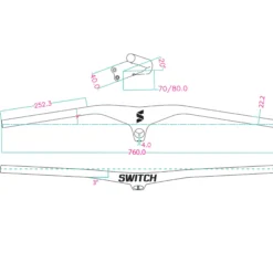 Manubrio integrato Switch Concorde - Nero