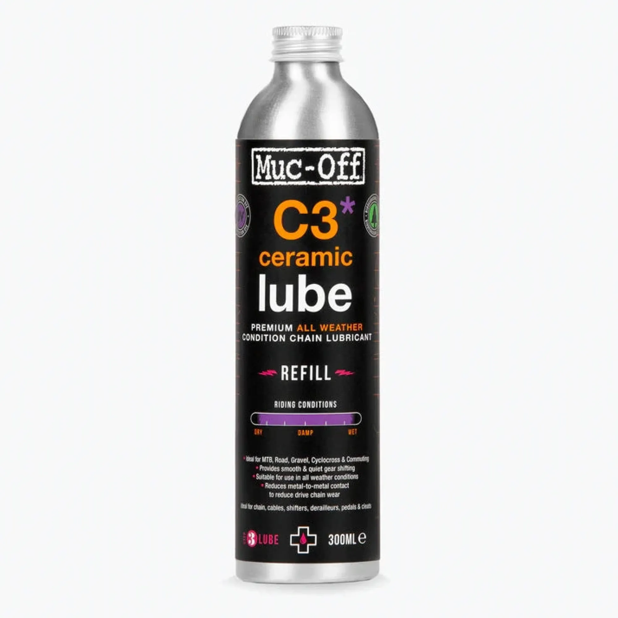 Muc-off Olio Lubrificante|Manutenzione*All Weather Ceramic Lube Biodegradabile - 300 ml