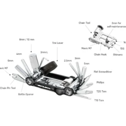 Topeak Utensili Multifunzione|Manutenzione*Multitool Ninja Master+ Toolbox T20