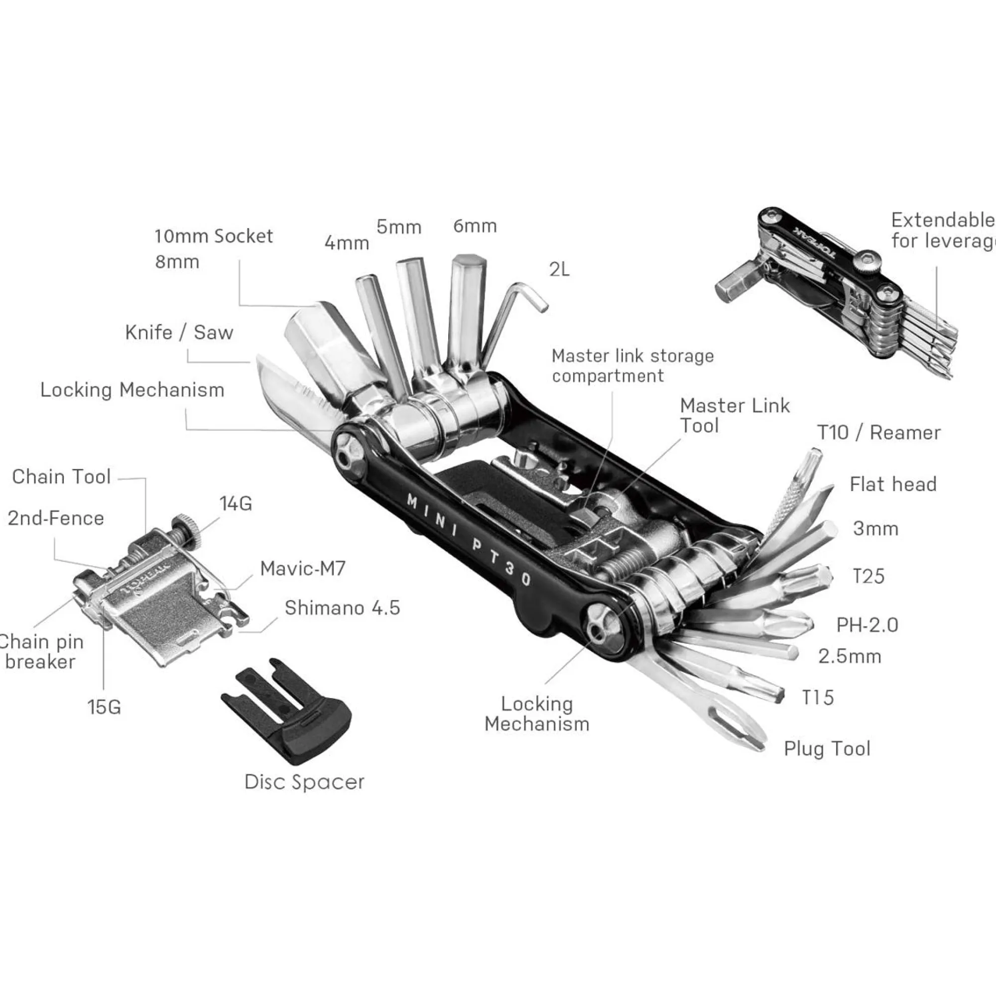 Topeak Utensili Multifunzione|Manutenzione*Multitool Ninja Master+ Toolbox PT30