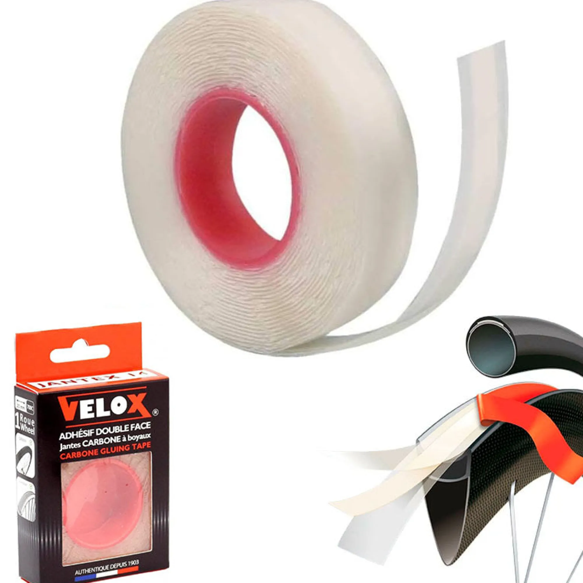 Velox Kit Tubeless E Liquido Sigillante|Manutenzione*Nastro Biadesivo per Tubolari 700x18mm per Ruote in Carbonio 1 Ruota