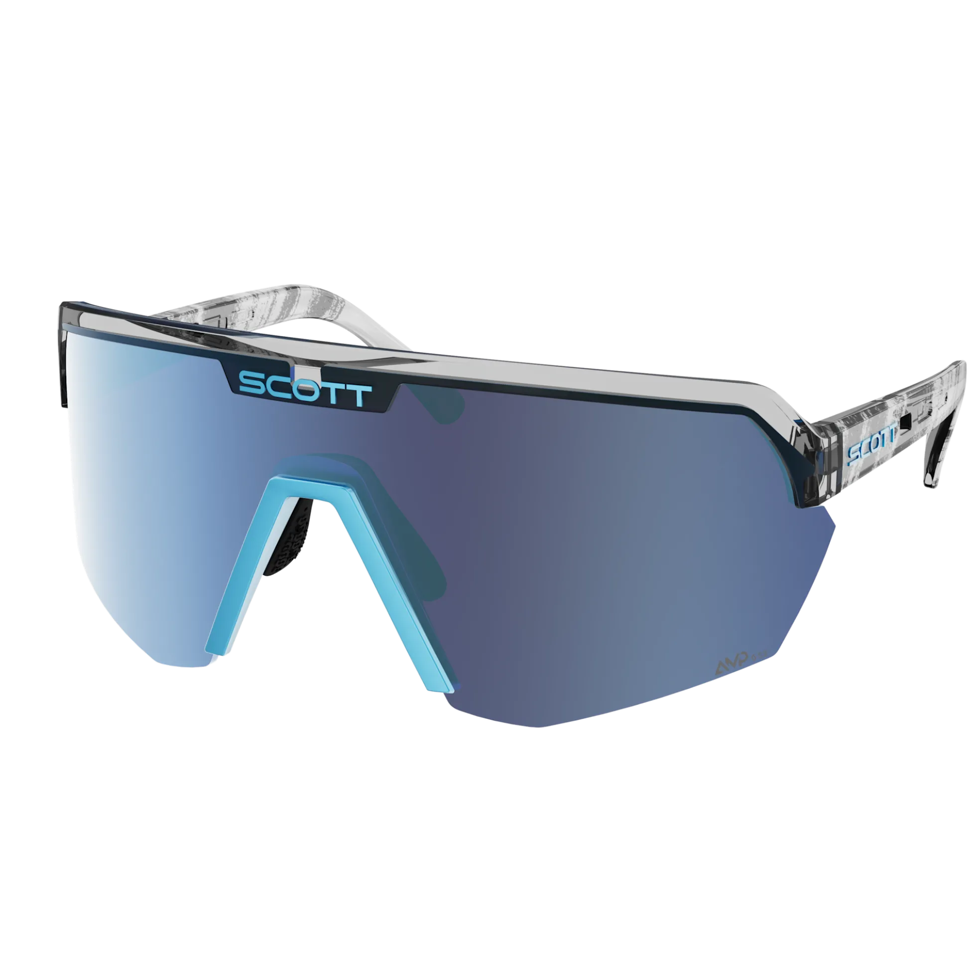 Occhiali Scott Sport Shield - Black Neon Blue Amp Beryl Blue Chrome