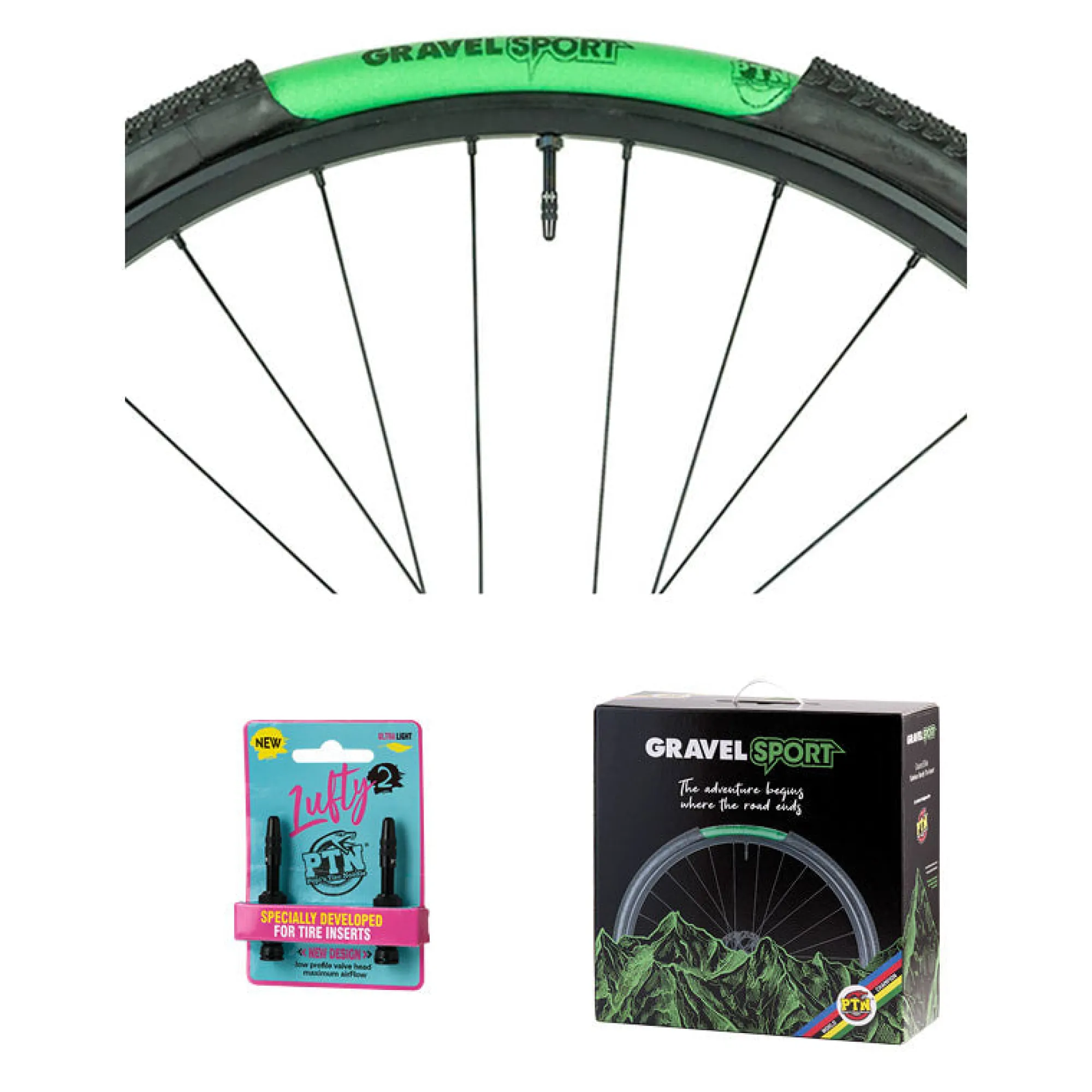 PTN Pepi's Tire Noodle Kit Tubeless E Liquido Sigillante|Manutenzione*Ptn (Kit) Gravel XS 700x40-47 + Valvole 47mm