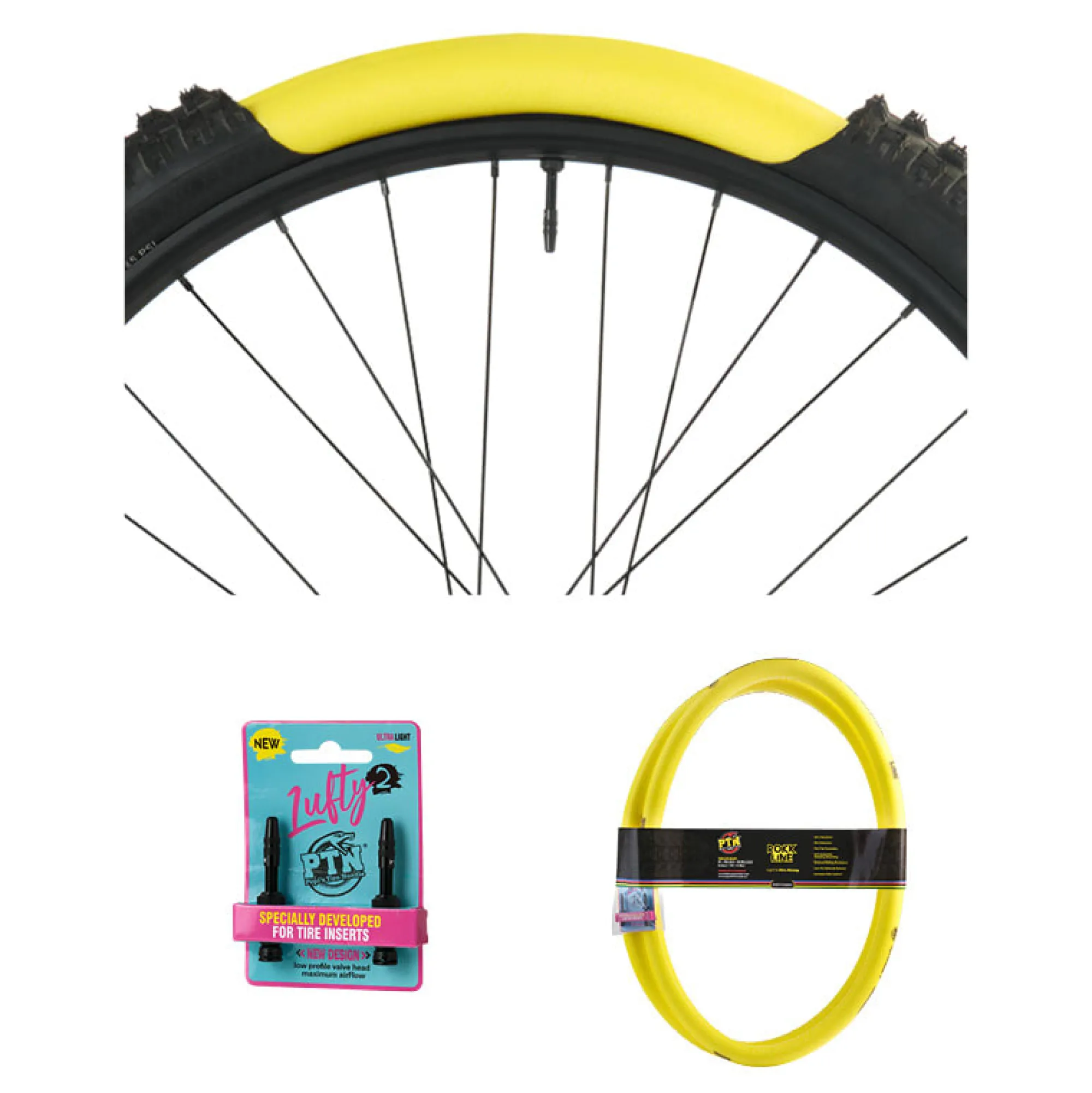 PTN Pepi's Tire Noodle Kit Tubeless E Liquido Sigillante|Manutenzione*Ptn (Kit) Rokklie S 29x2,10-2,30"+ Valvole 47mm