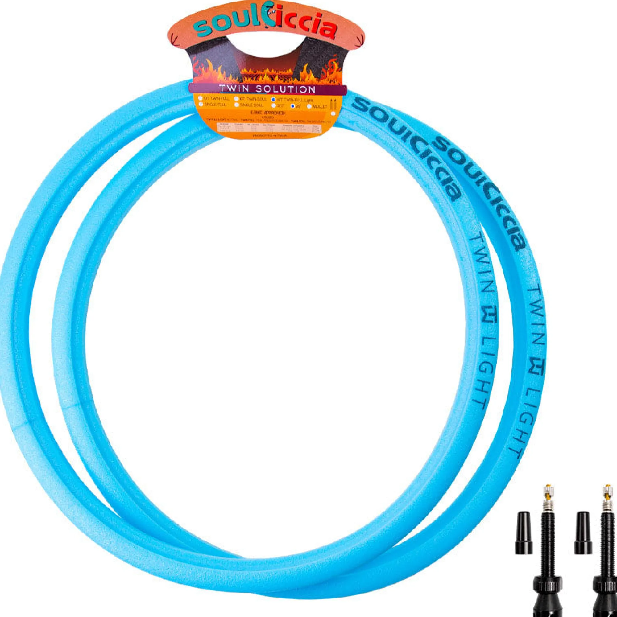 Soulciccia Kit Tubeless E Liquido Sigillante|Manutenzione*(Kit) 29"x43mm Twin Light (Coppia) +2 Valvole AIRGLIDE