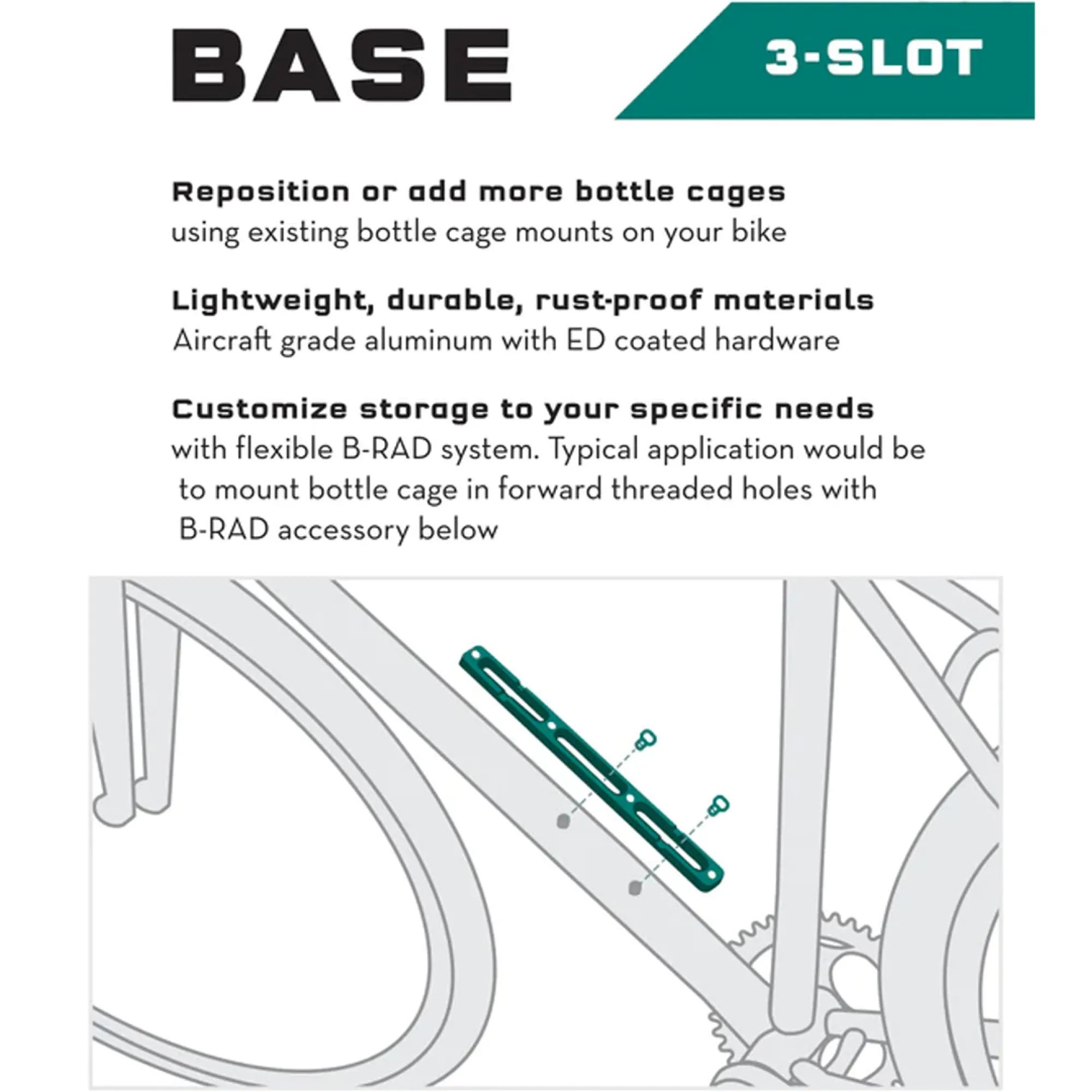 WolfTooth Borracce Porta Attrezzi|Accessori*B-RAD Mounting Base - 3 Slot